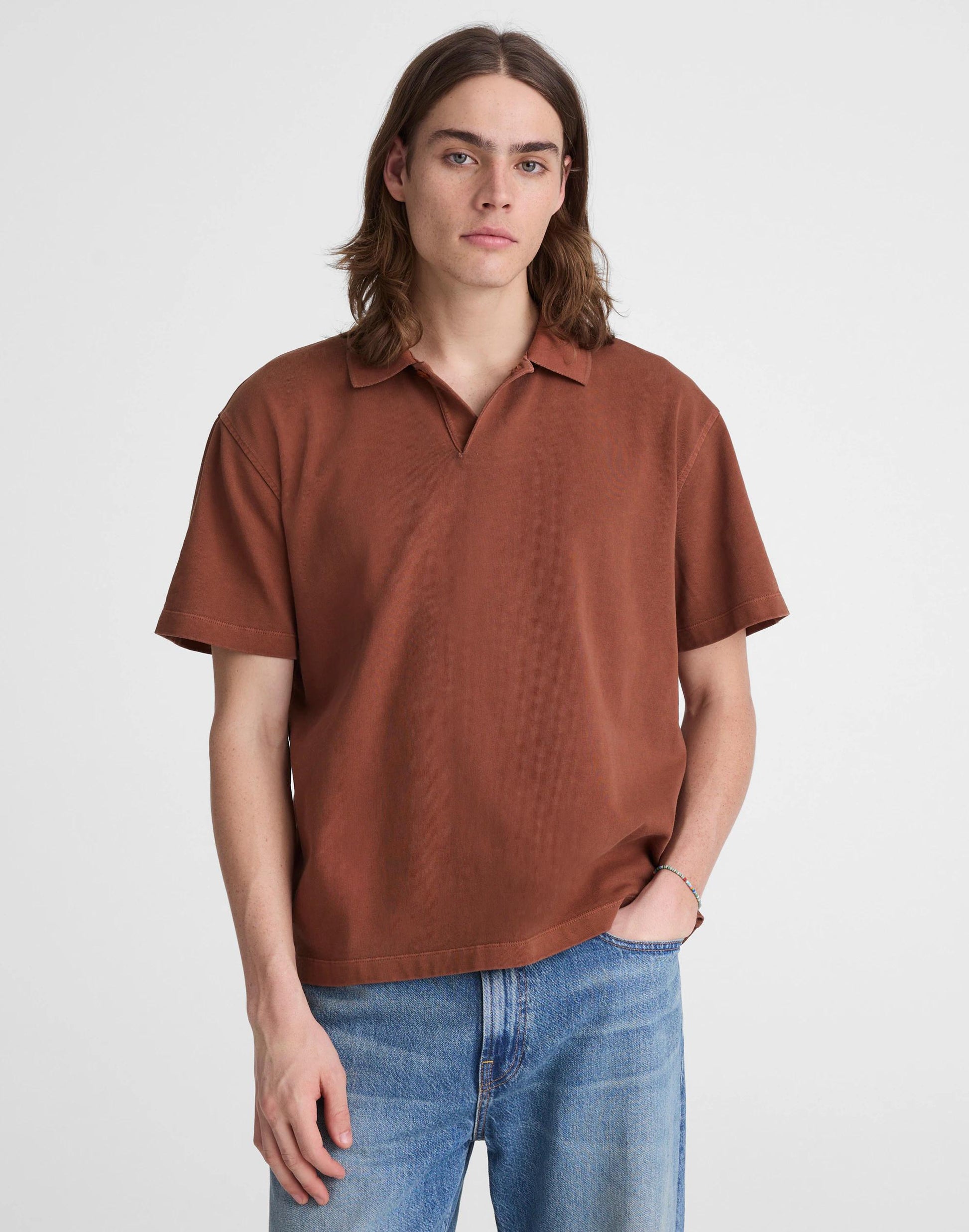Madewell Short-Sleeve Compact-Knit Polo