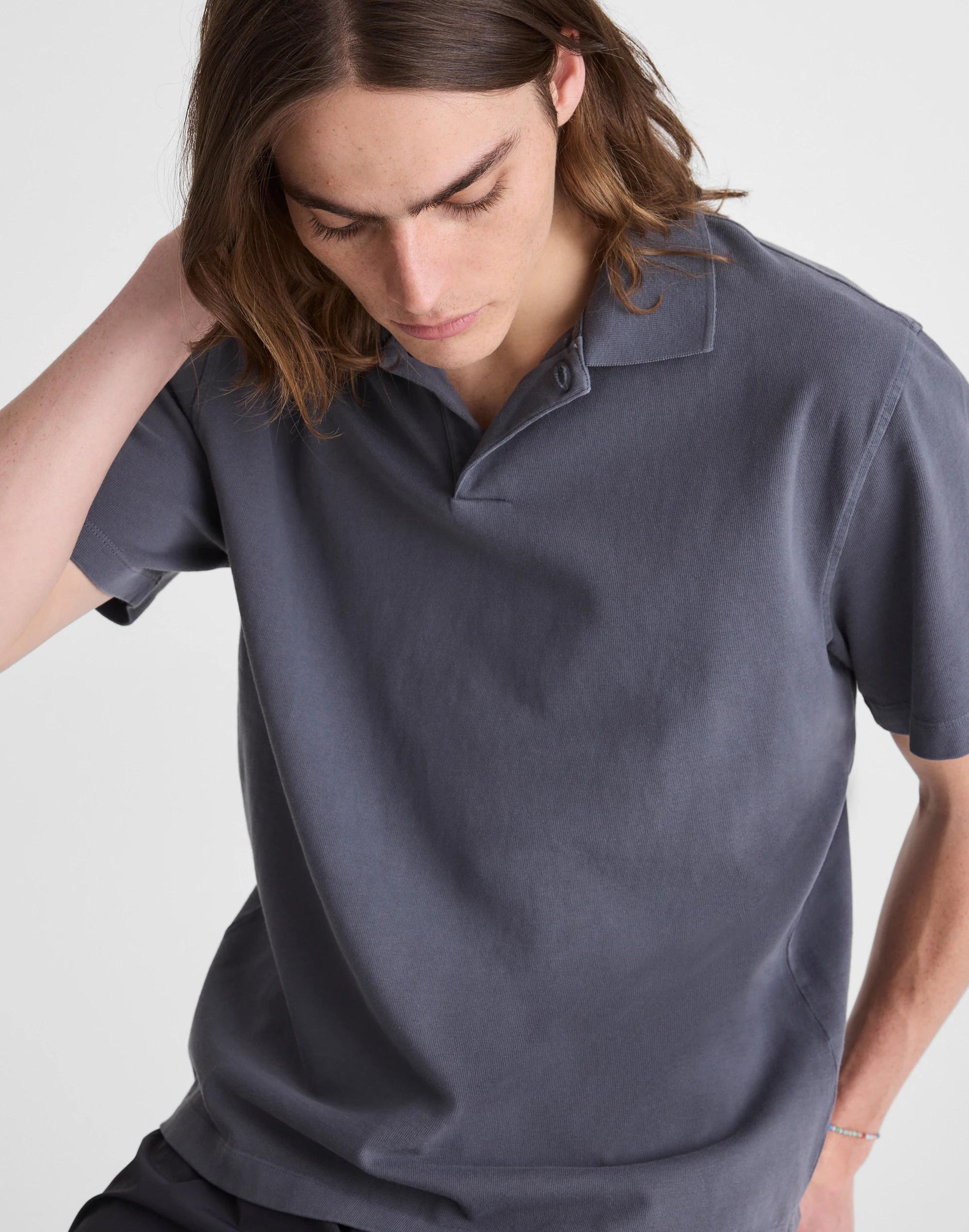 Madewell Short-Sleeve Compact-Knit Polo