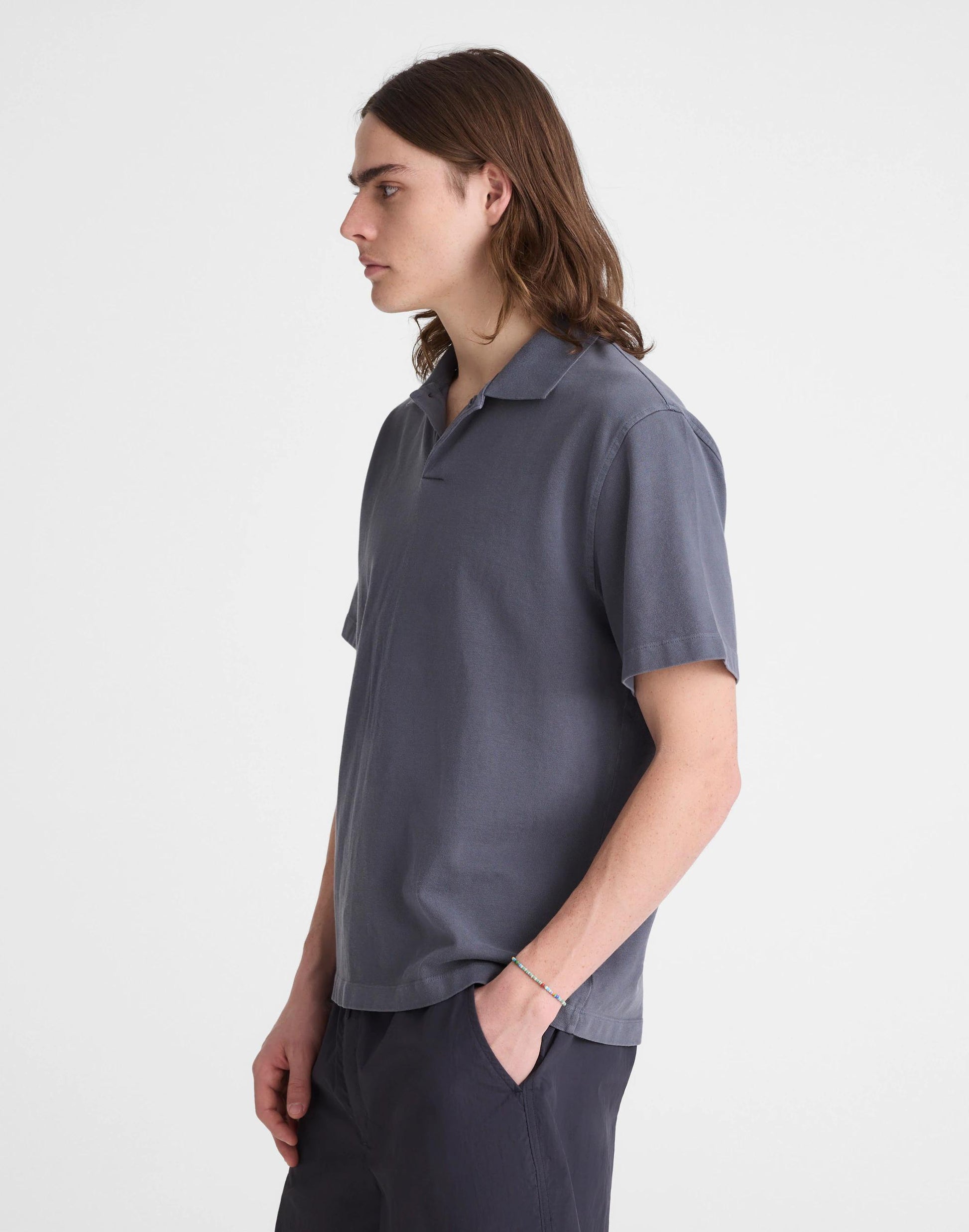 Madewell Short-Sleeve Compact-Knit Polo