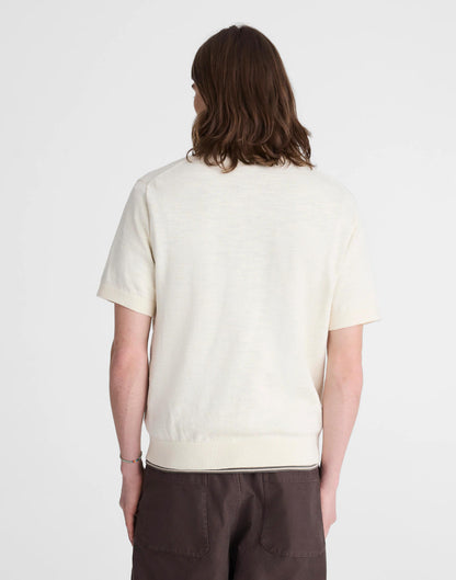 Madewell Johnny-Collar Sweater Polo in Slub Knit Cotton