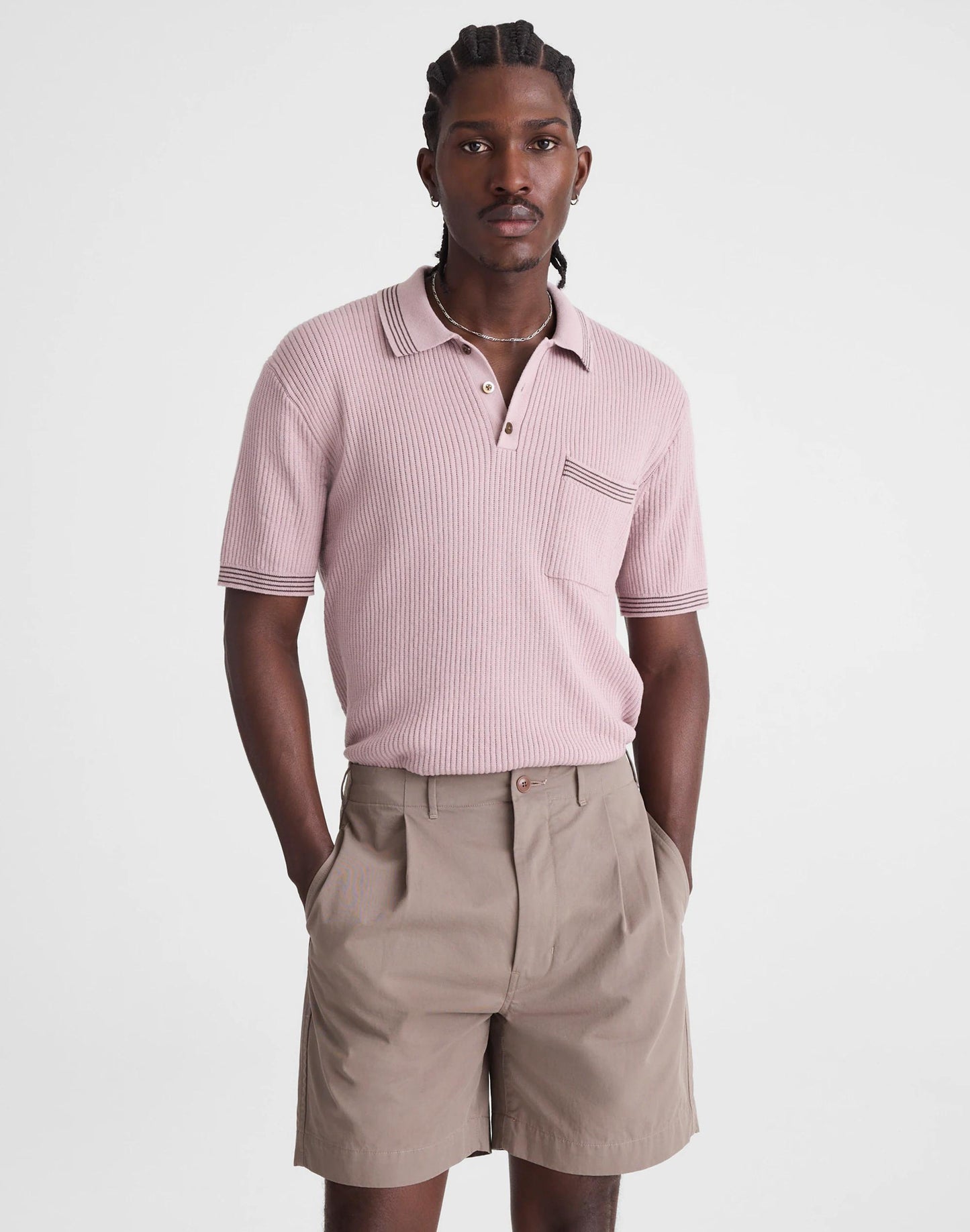 Madewell Pleated Chino Shorts in Uniform Twill