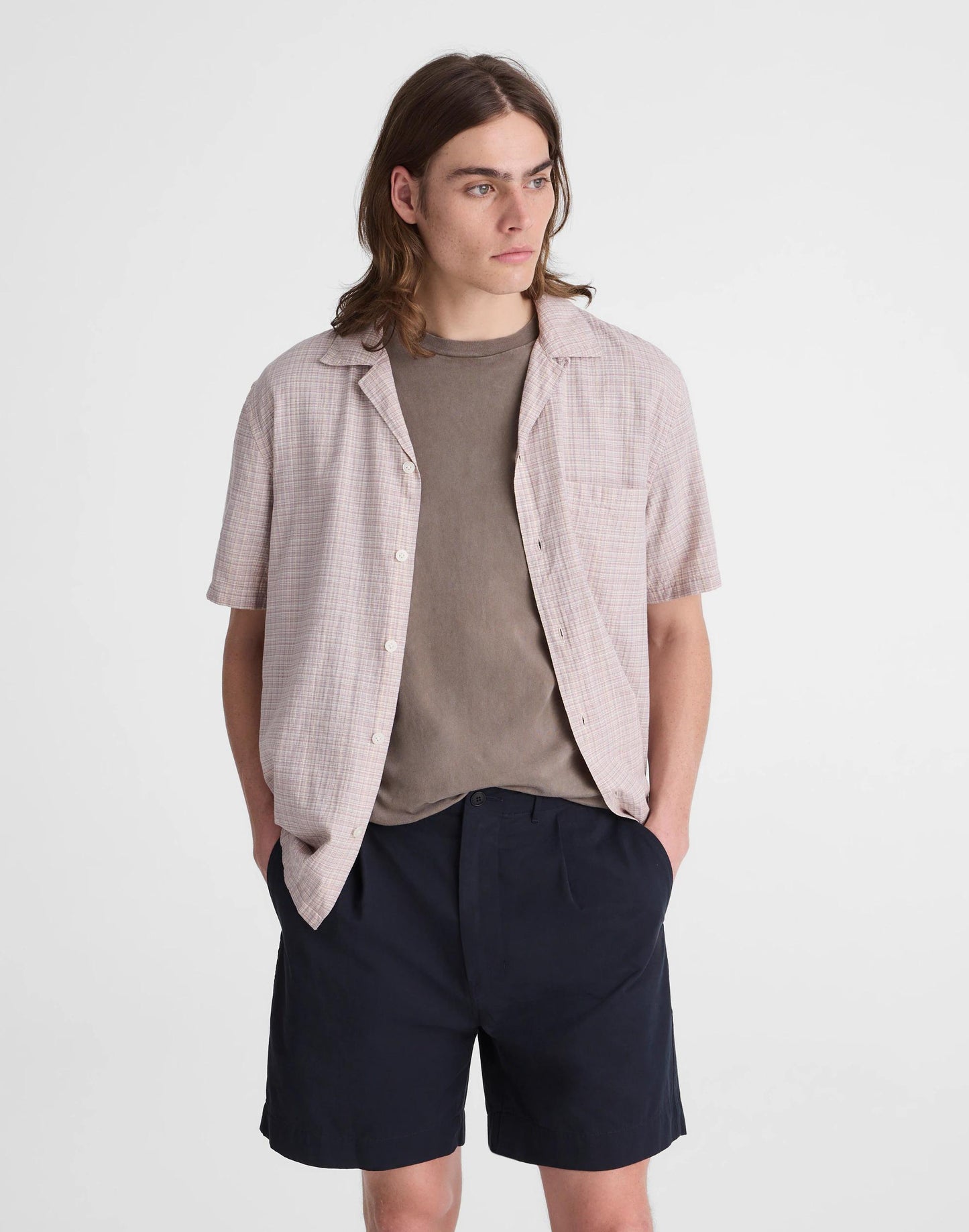 Madewell Pleated Chino Shorts in Uniform Twill