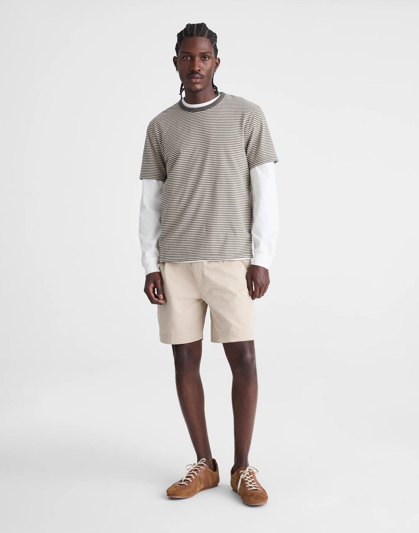 Madewell Pleated Chino Shorts in Uniform Twill