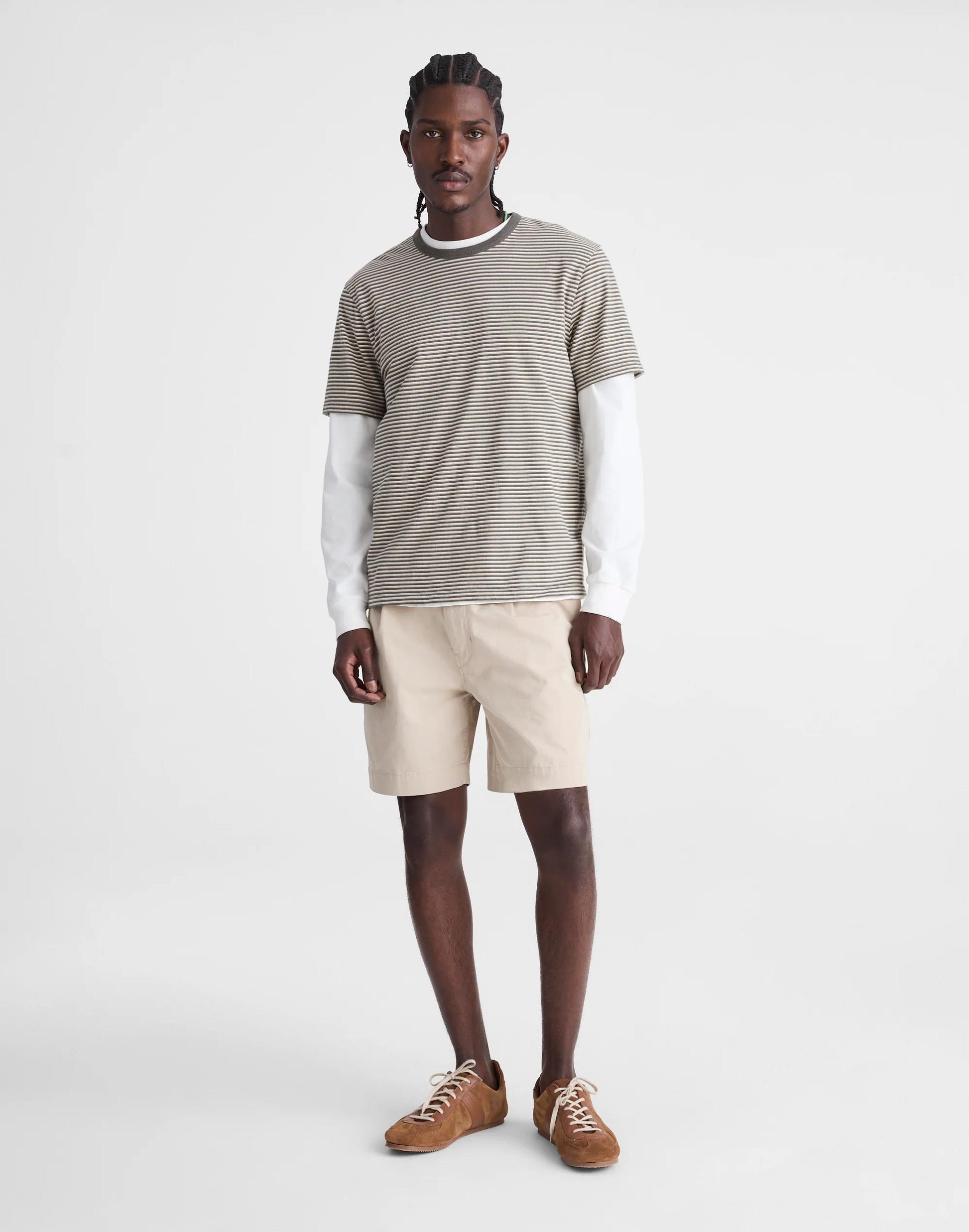 Madewell Pleated Chino Shorts in Uniform Twill