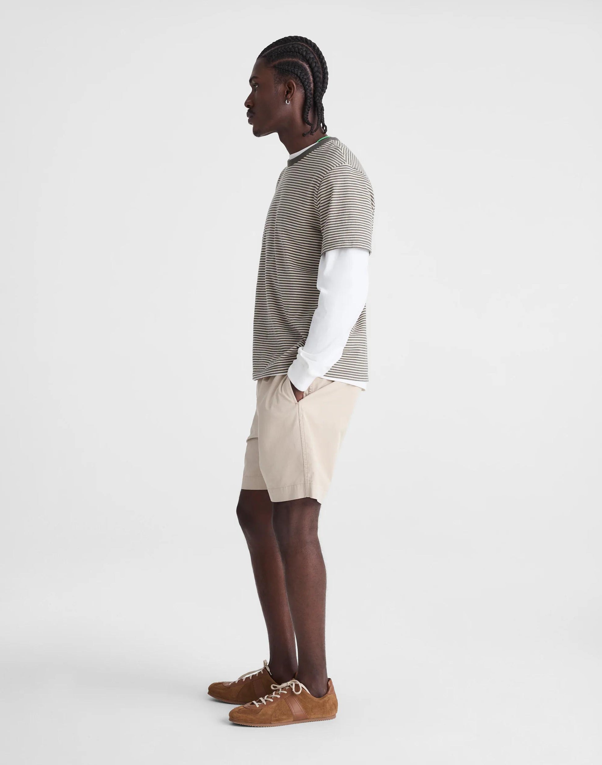Madewell Pleated Chino Shorts in Uniform Twill