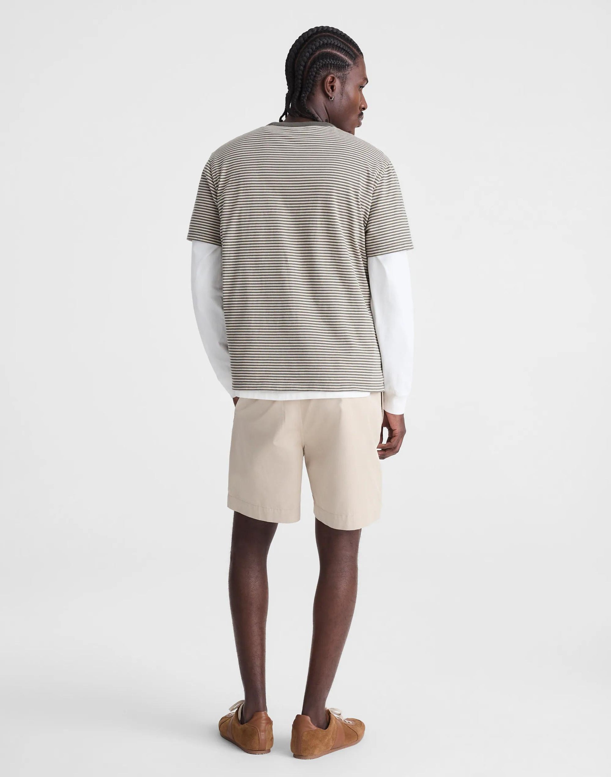 Madewell Pleated Chino Shorts in Uniform Twill