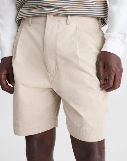 Madewell Pleated Chino Shorts in Uniform Twill