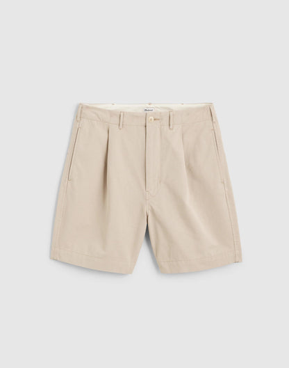 Madewell Pleated Chino Shorts in Uniform Twill