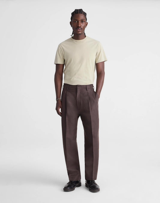 Madewell Double-Pleated Trousers in Linen-Cotton Blend