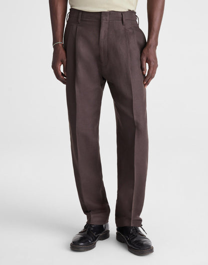 Madewell Double-Pleated Trousers in Linen-Cotton Blend