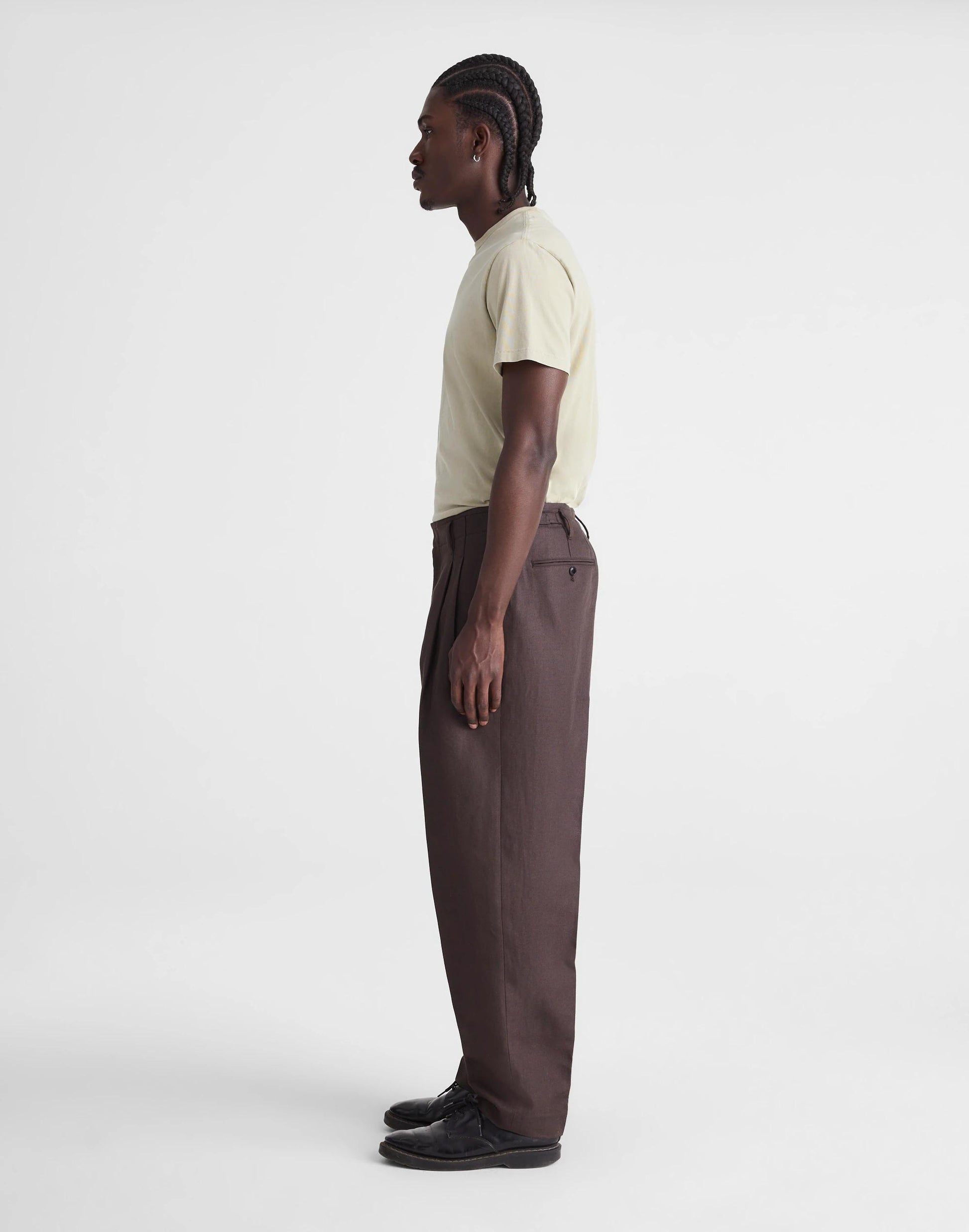Madewell Double-Pleated Trousers in Linen-Cotton Blend