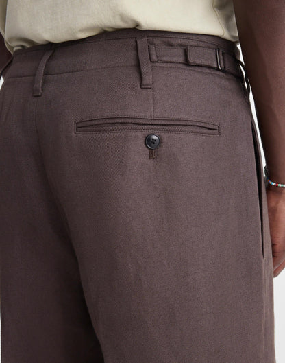 Madewell Double-Pleated Trousers in Linen-Cotton Blend