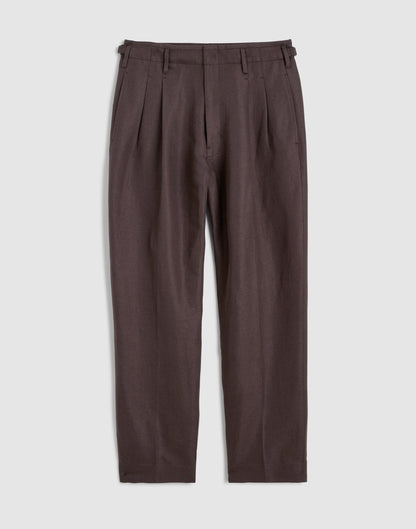 Madewell Double-Pleated Trousers in Linen-Cotton Blend