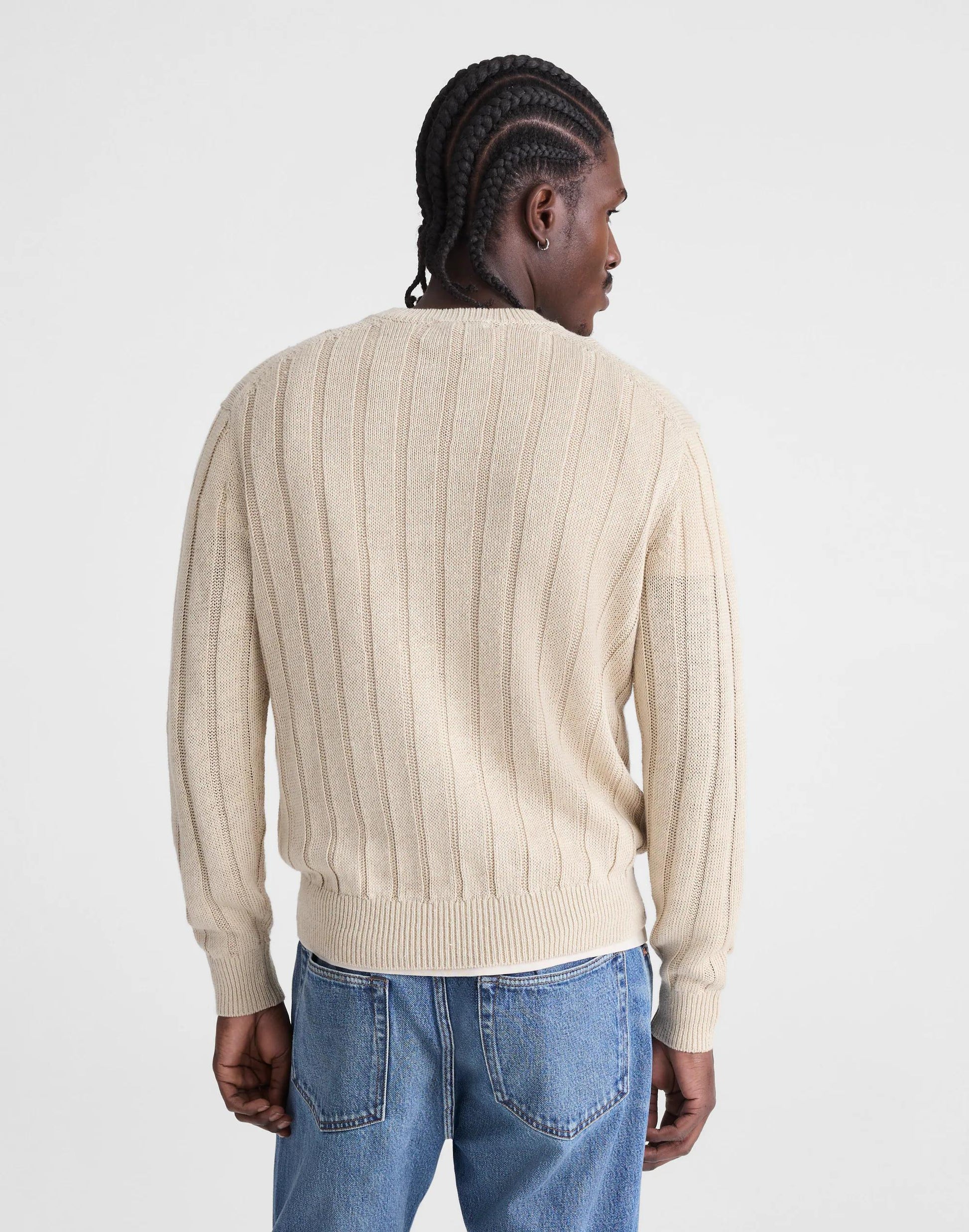 Madewell Crewneck Sweater in DuneRib Linen