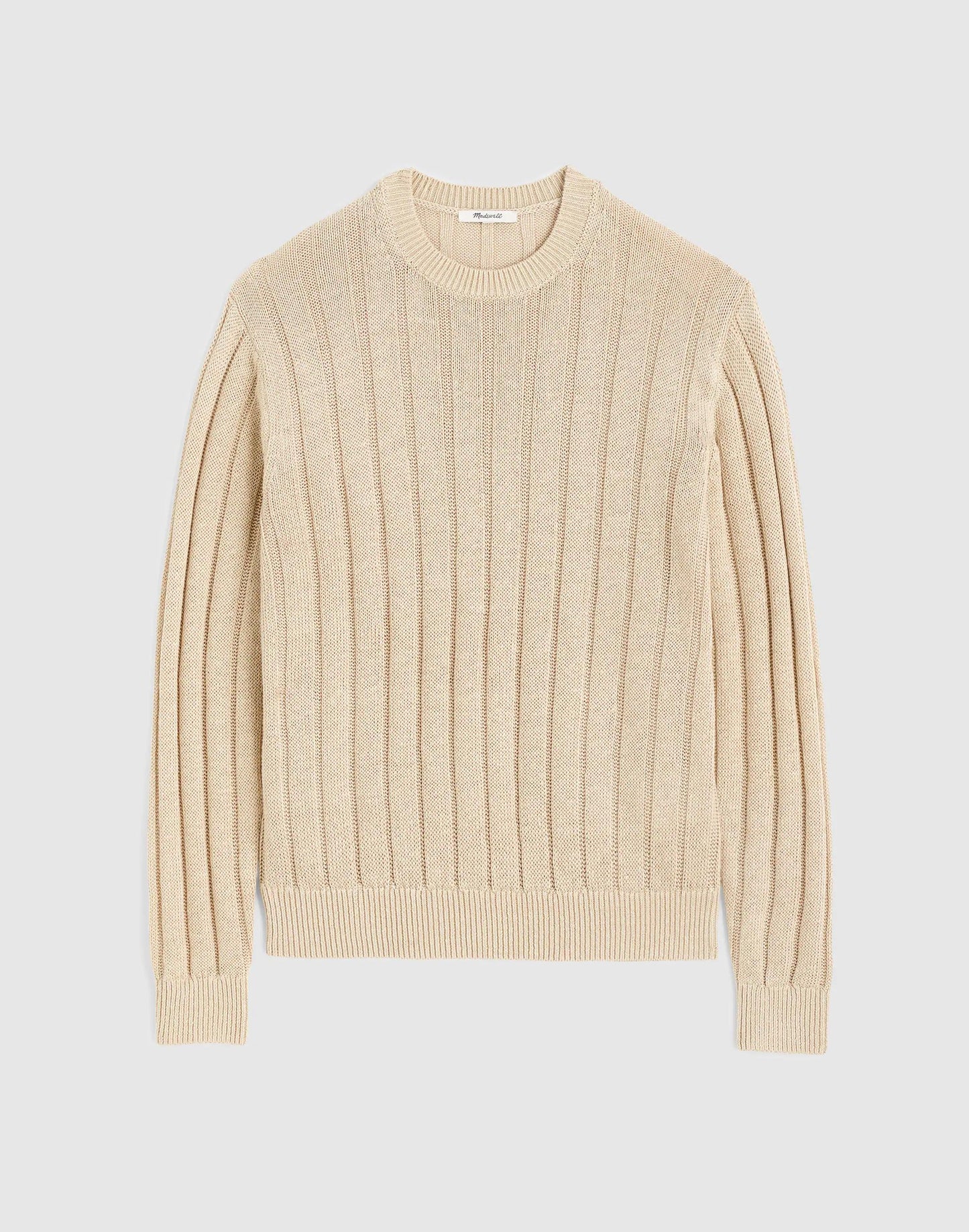 Madewell Crewneck Sweater in DuneRib Linen