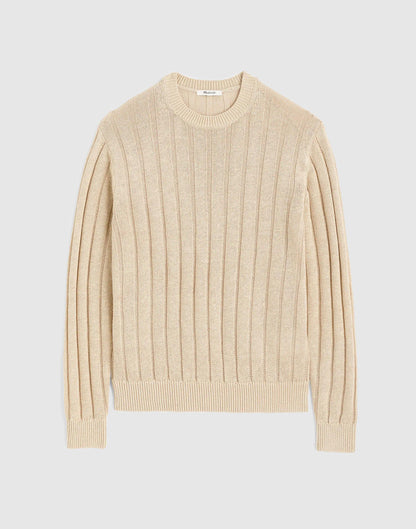 Madewell Crewneck Sweater in DuneRib Linen