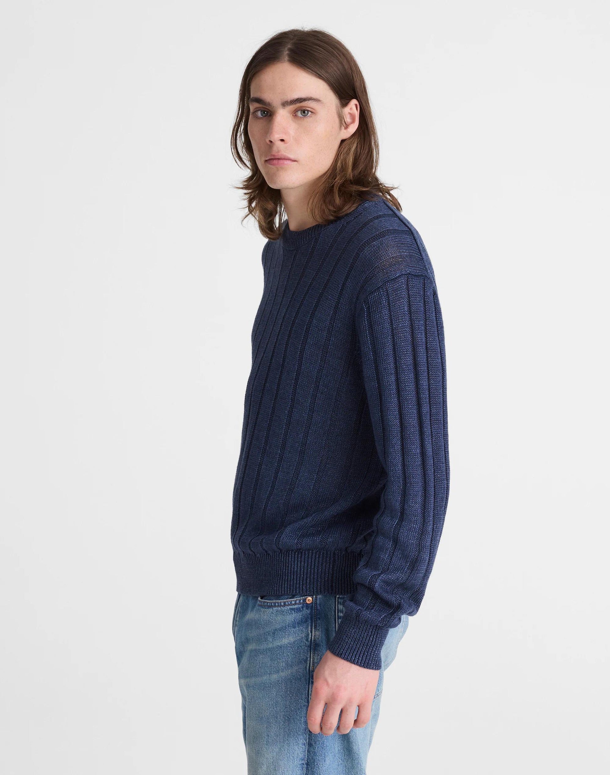 Madewell Crewneck Sweater in DuneRib Linen