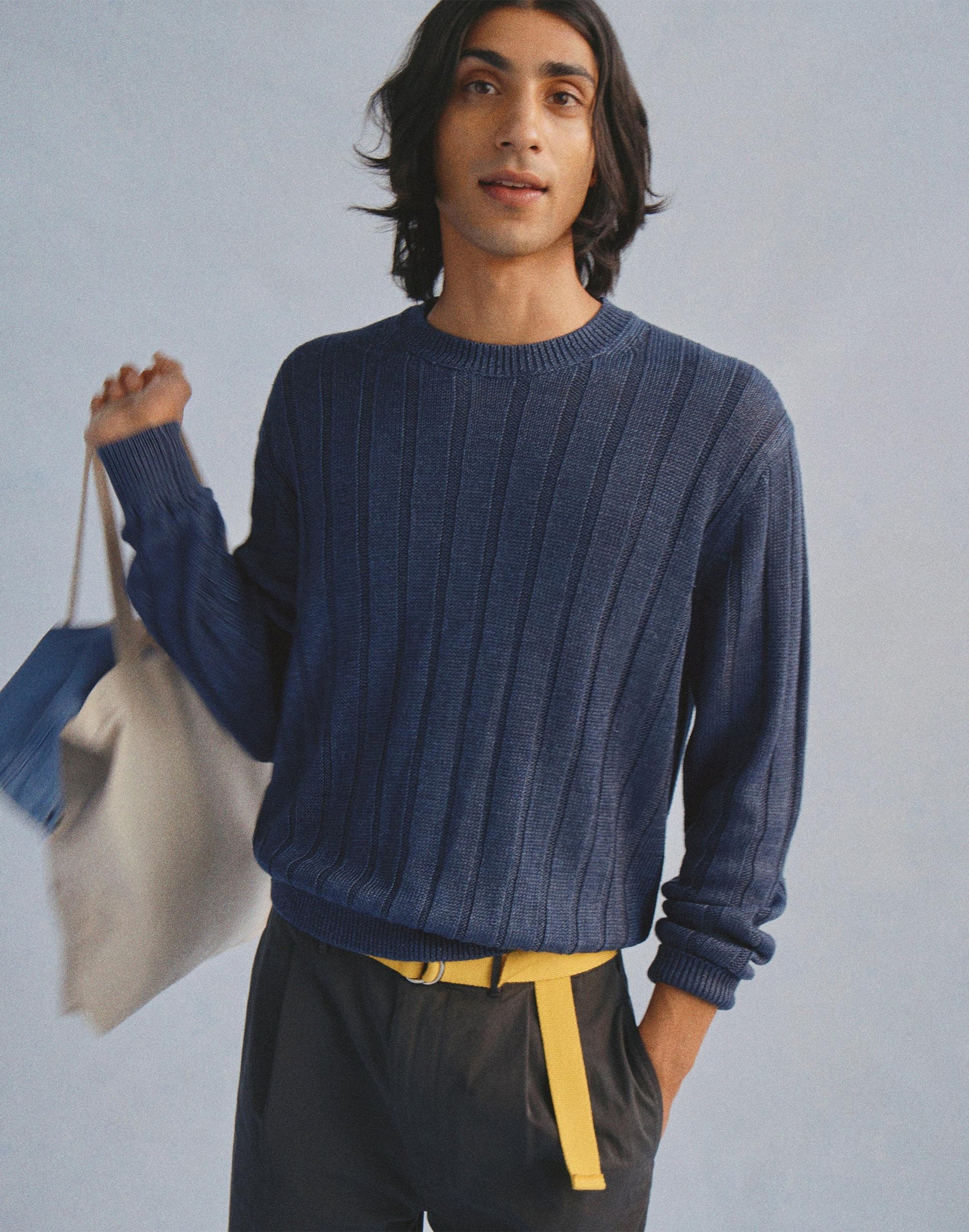 Madewell Crewneck Sweater in DuneRib Linen