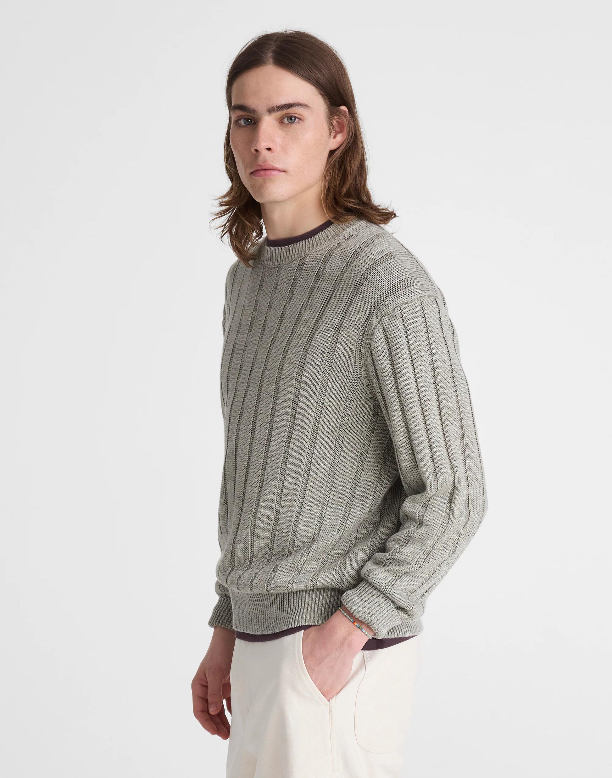 Madewell Crewneck Sweater in DuneRib Linen