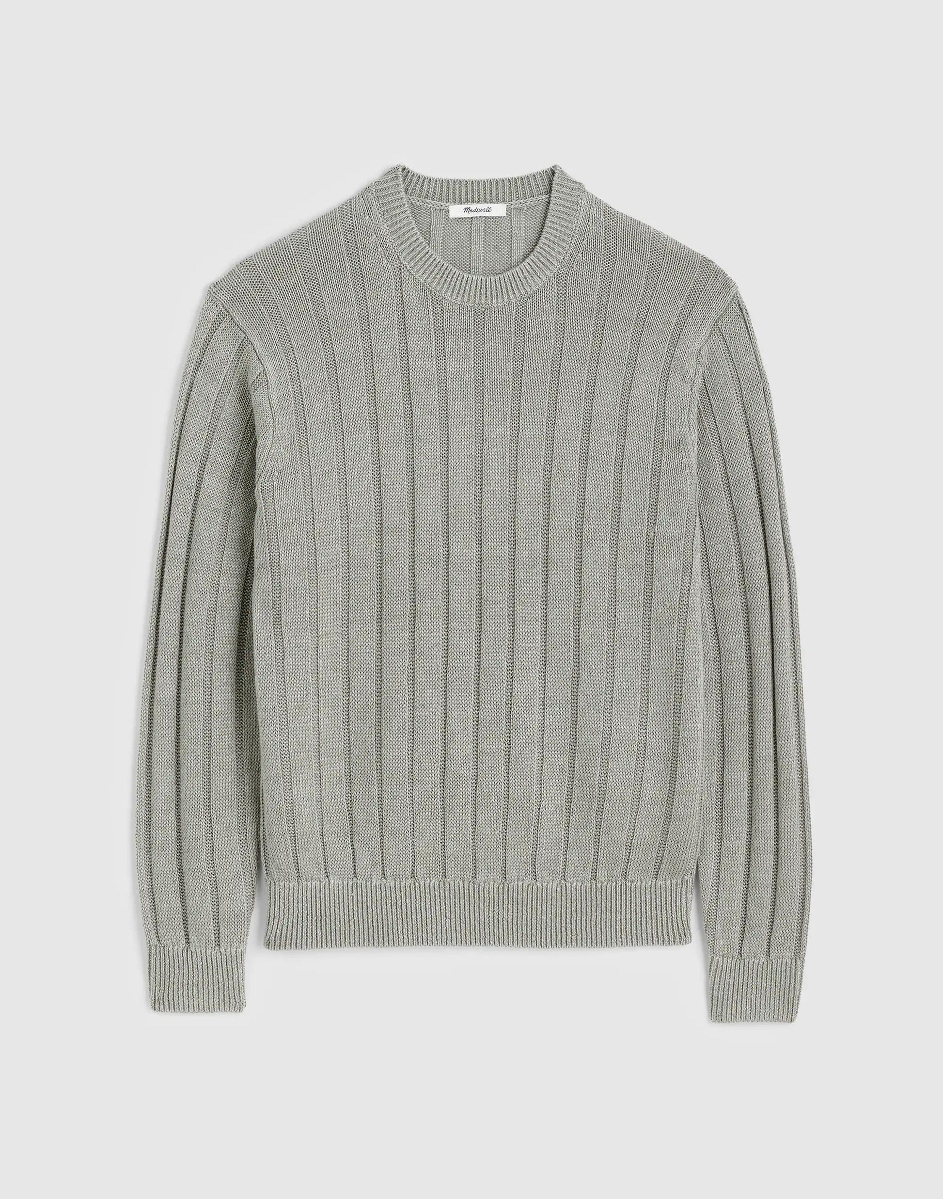 Madewell Crewneck Sweater in DuneRib Linen