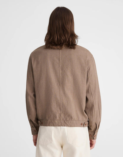 Madewell Zip-Front Jacket in Herringbone Cotton-Linen Blend