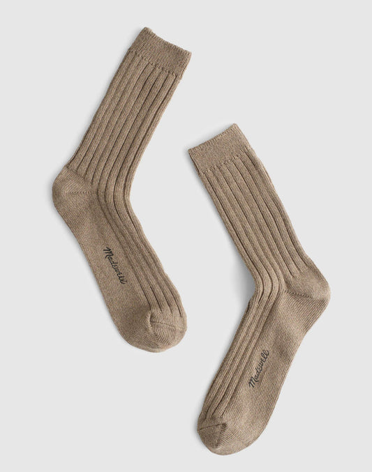Madewell Ribbed Crew Socks in Cotton