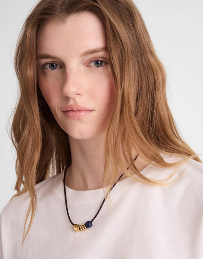Madewell Semiprecious Charm Leather Choker Necklace