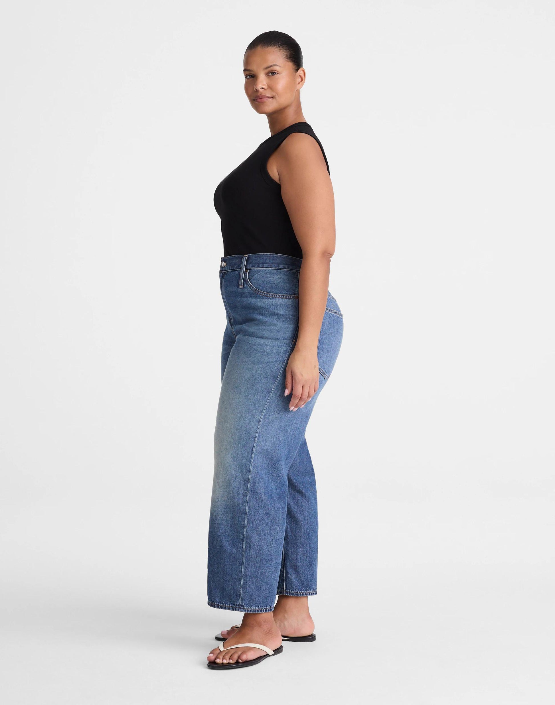 Madewell The Plus Perfect Vintage Wide-Leg Crop Jean in Airy Denim