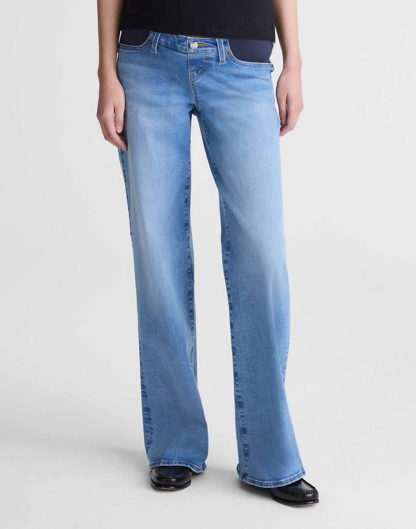 Madewell The Maternity Wide-Leg Jean in Super Stretch Denim