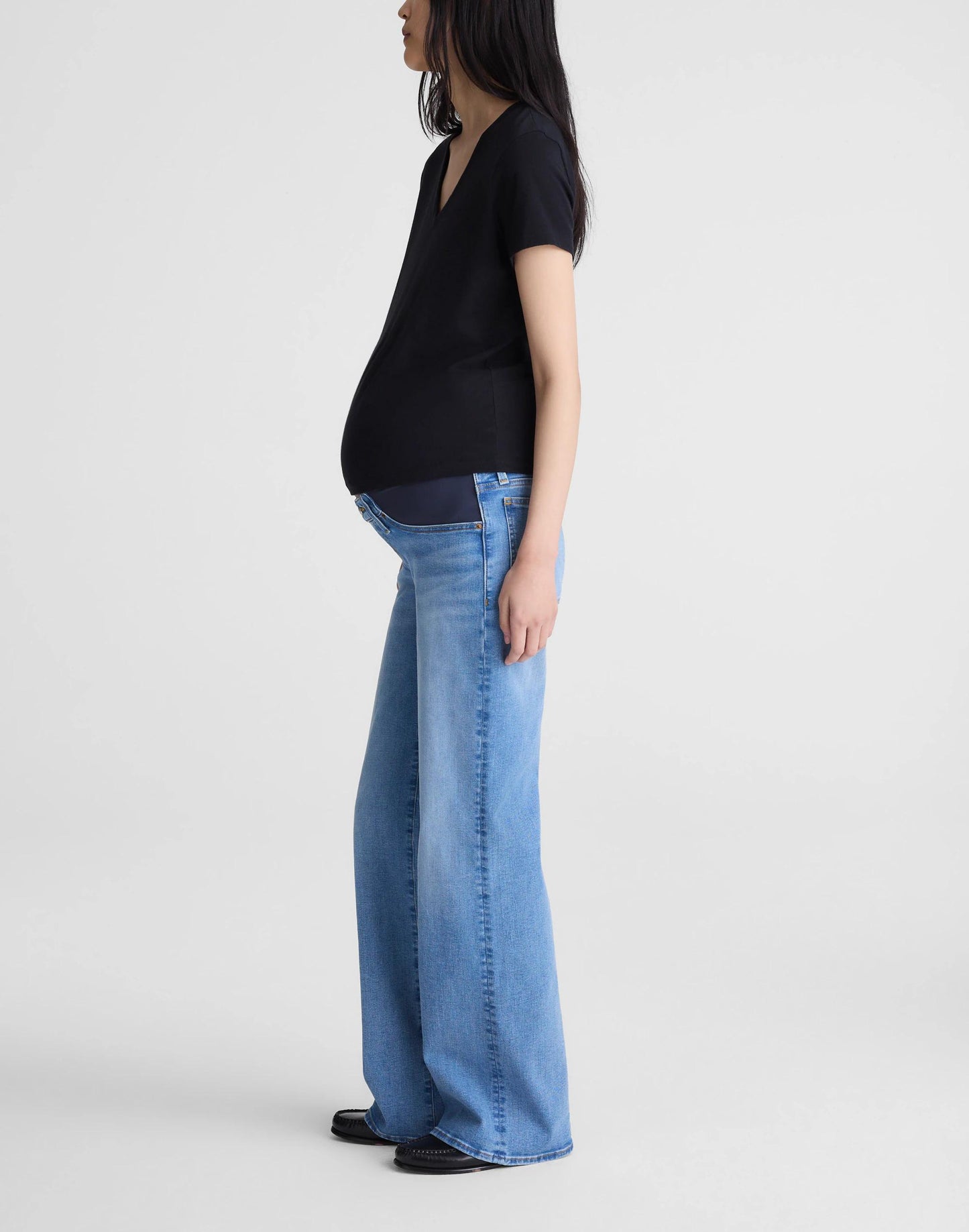 Madewell The Maternity Wide-Leg Jean in Super Stretch Denim