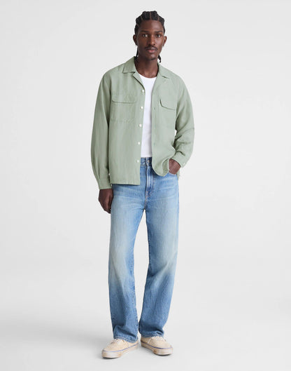 Madewell The Long-Sleeve Camp Shirt in Archive Linen Blend