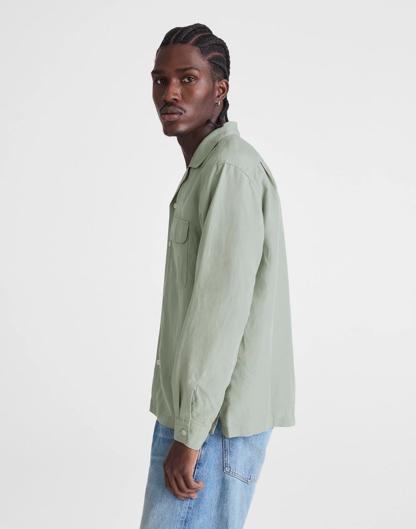 Madewell The Long-Sleeve Camp Shirt in Archive Linen Blend