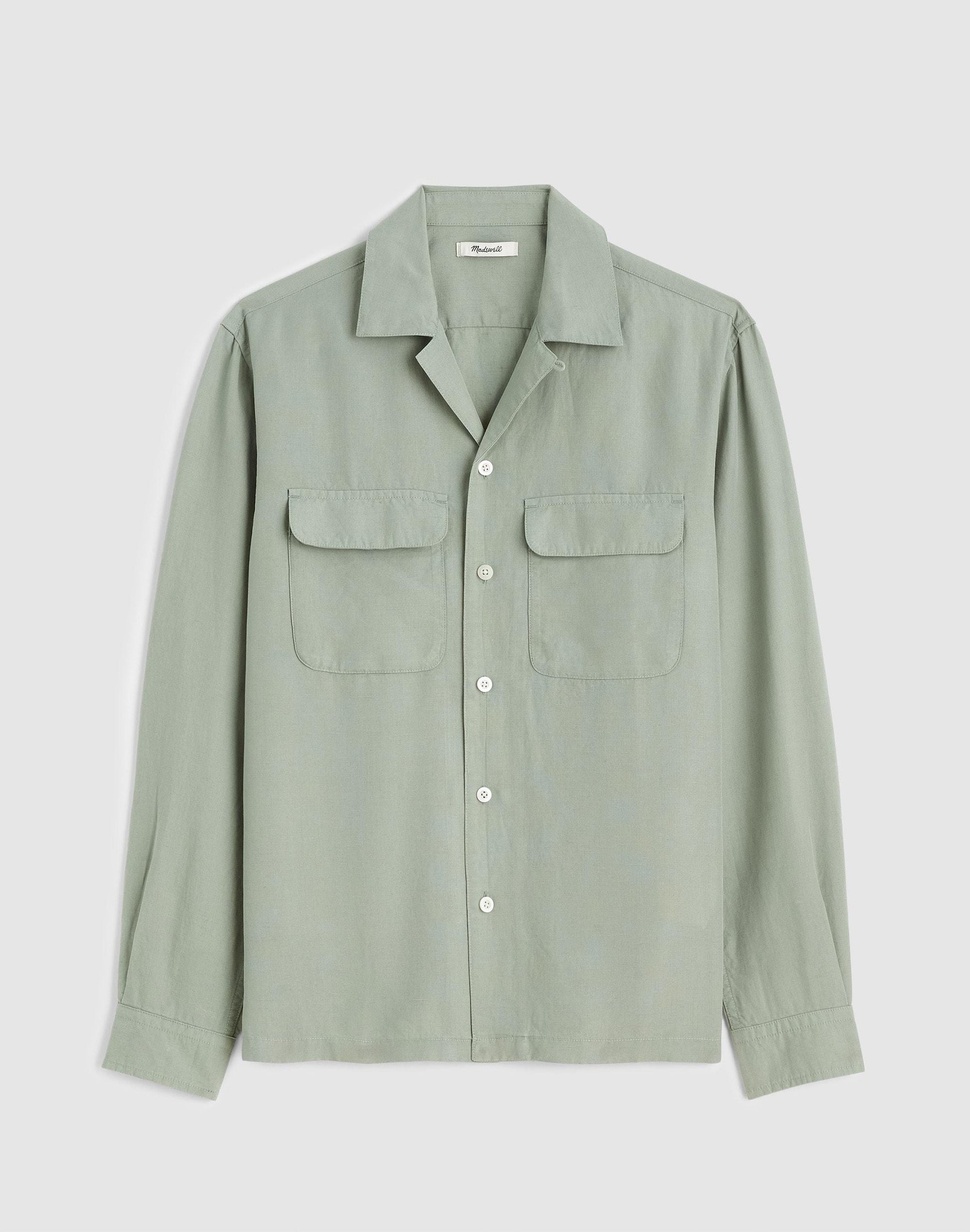 Madewell The Long-Sleeve Camp Shirt in Archive Linen Blend