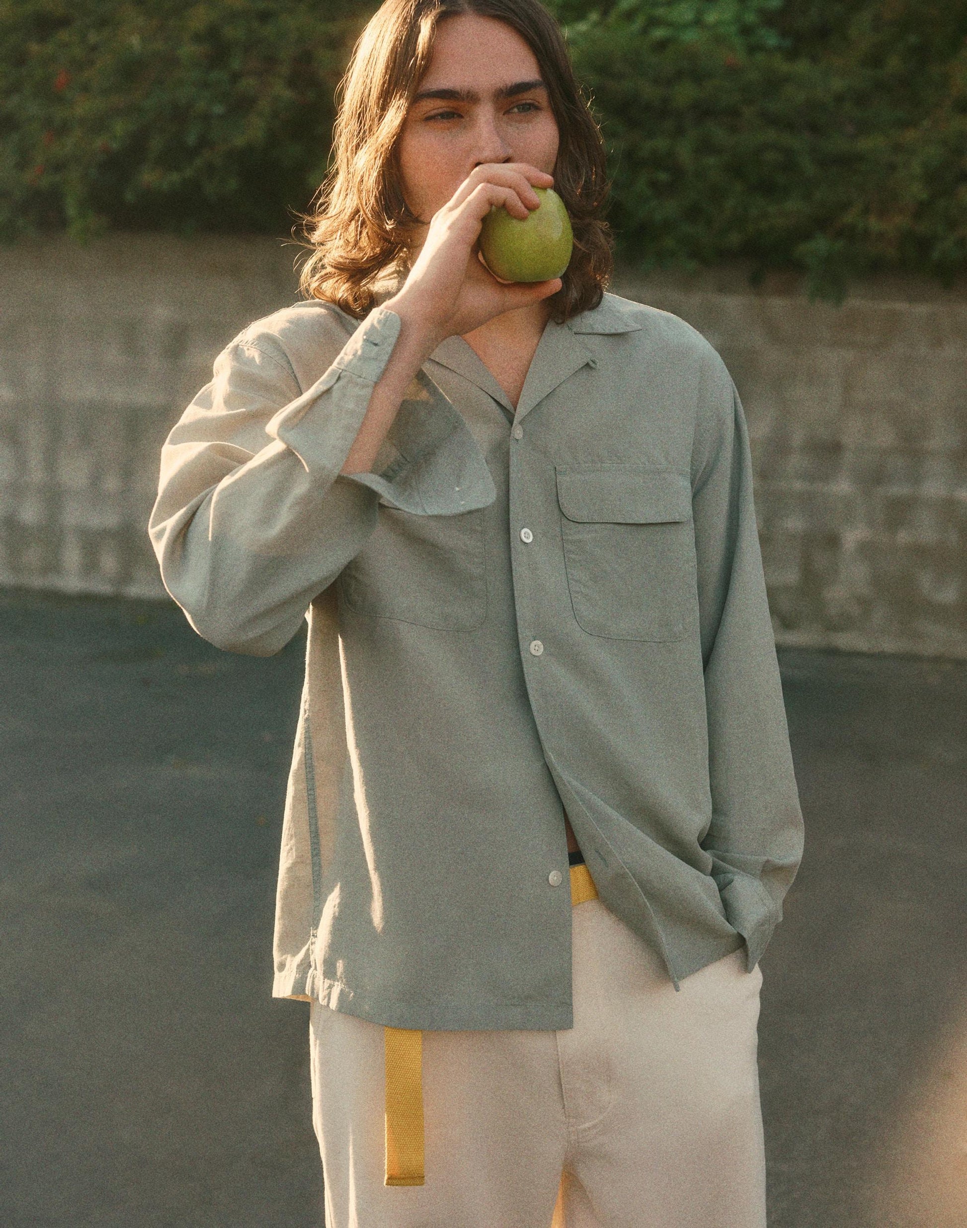 Madewell The Long-Sleeve Camp Shirt in Archive Linen Blend