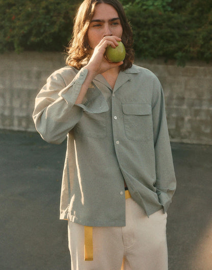 Madewell The Long-Sleeve Camp Shirt in Archive Linen Blend