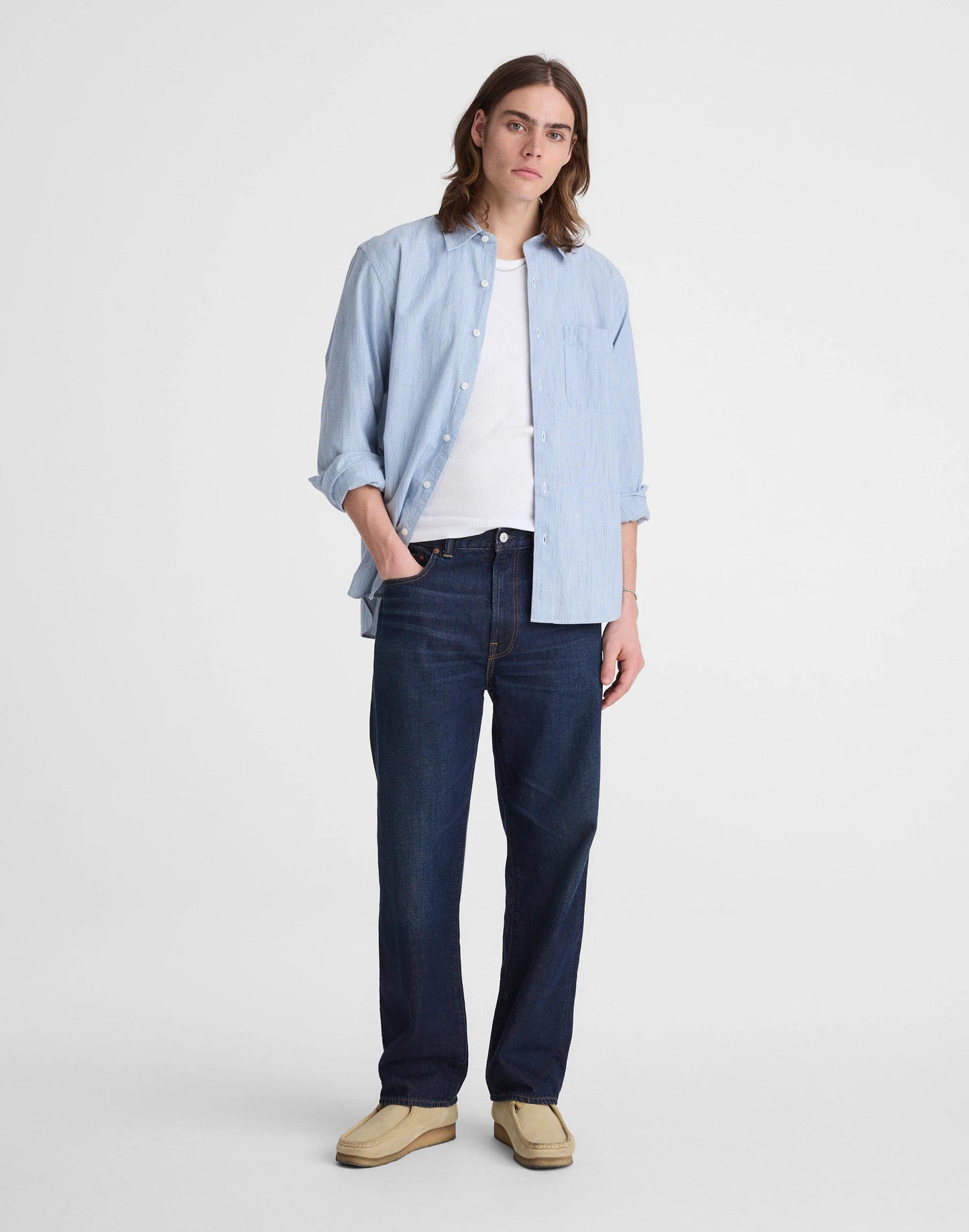 Madewell The Allday Shirt in Indigo Stripe