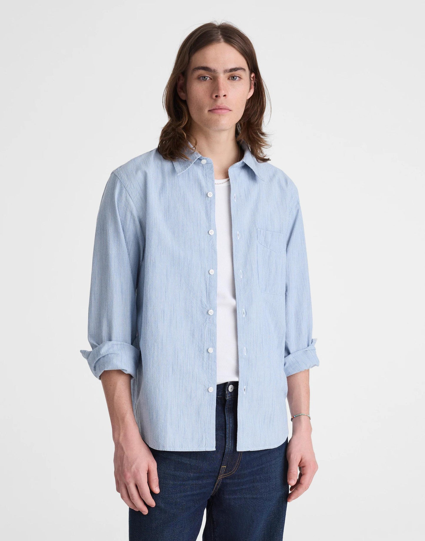 Madewell The Allday Shirt in Indigo Stripe