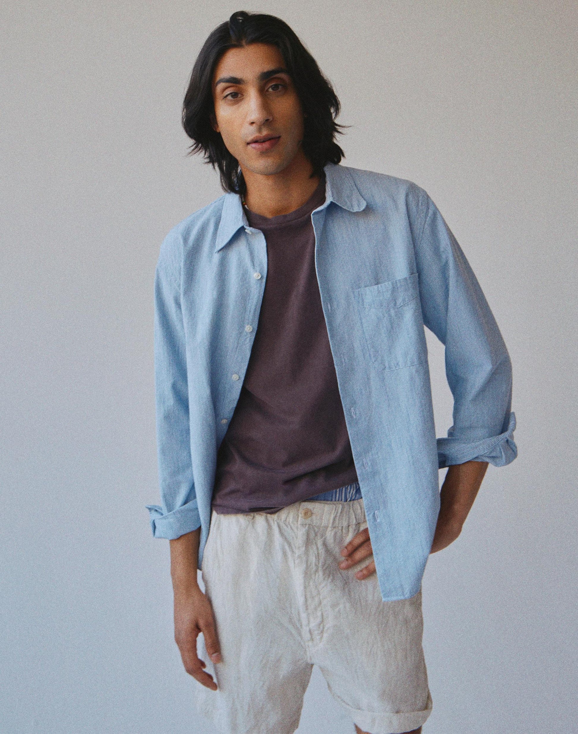 Madewell The Allday Shirt in Indigo Stripe