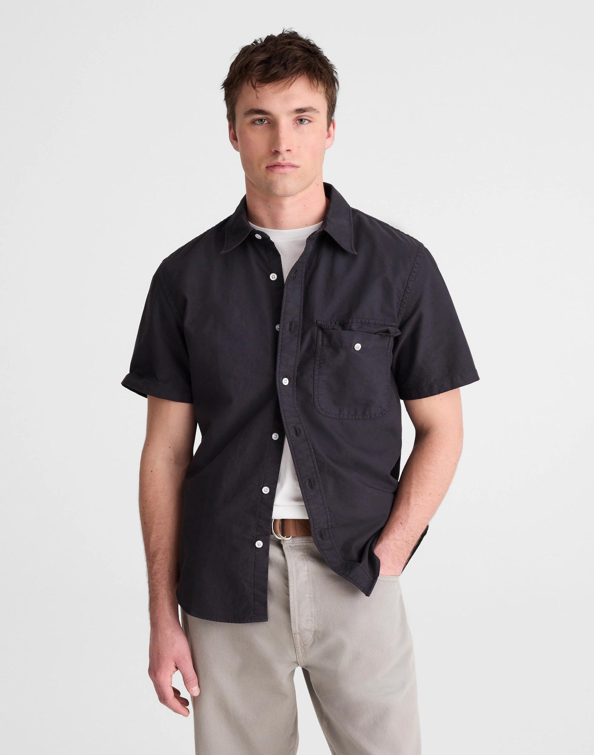 Madewell Short-Sleeve Single-Pocket Shirt in Allday Oxford