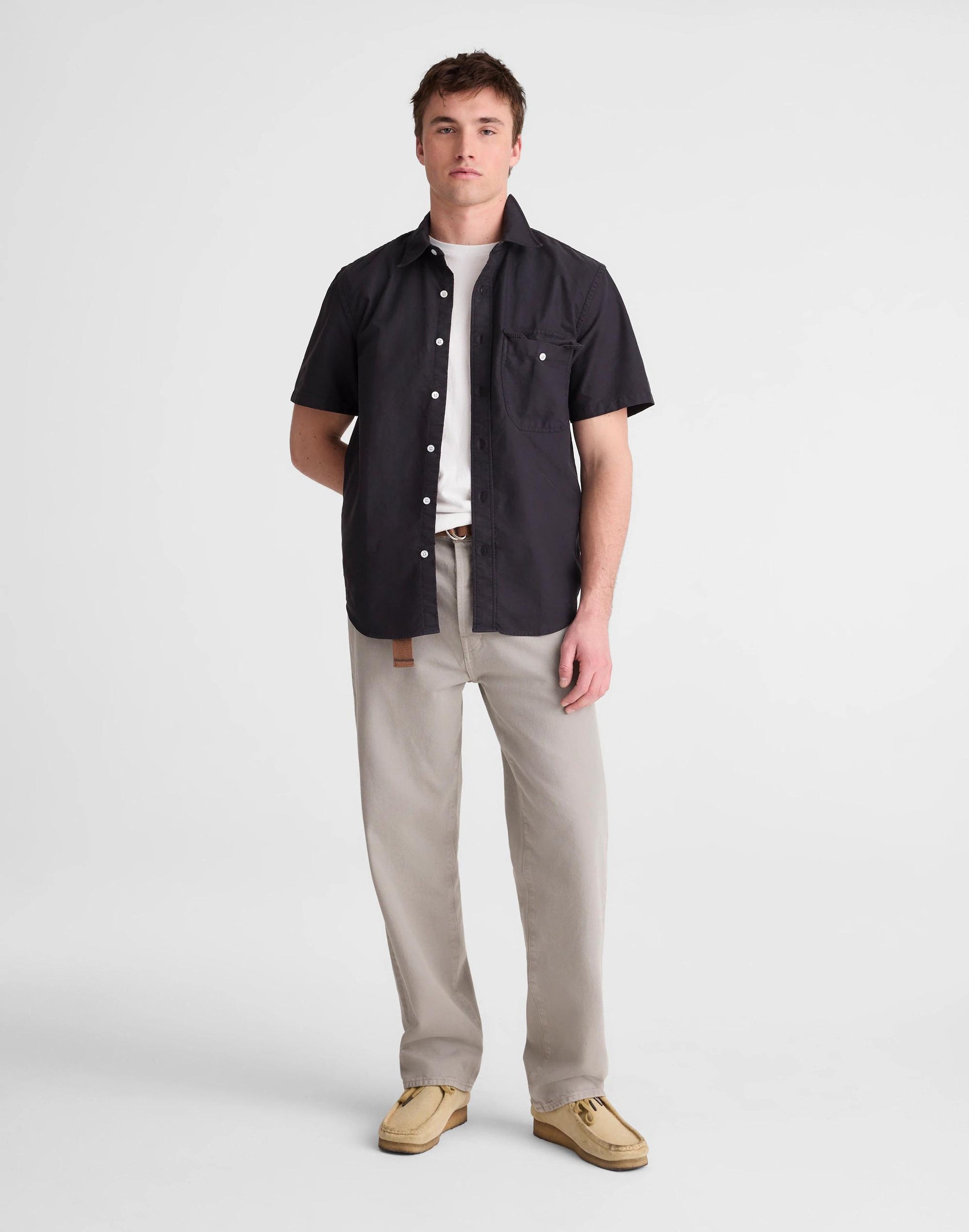 Madewell Short-Sleeve Single-Pocket Shirt in Allday Oxford