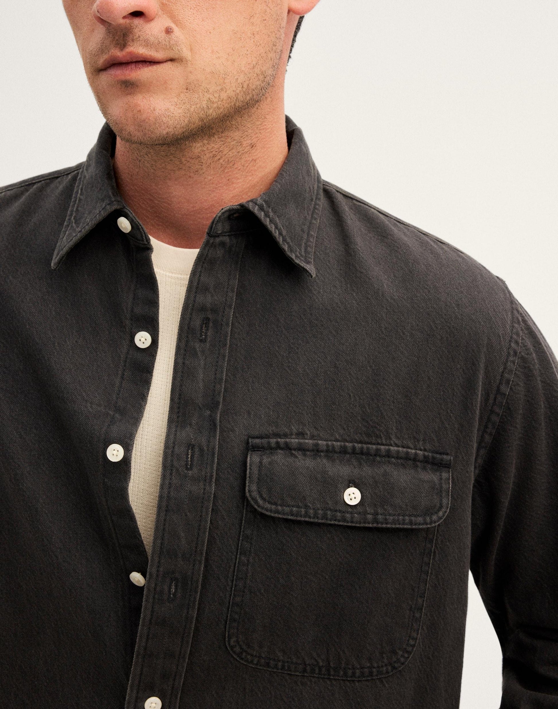 Madewell Single-Pocket Shirt in SoftFade Denim