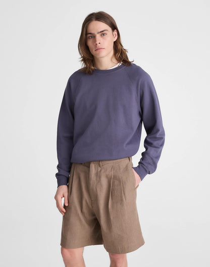 Madewell Double-Pleated Shorts in Herringbone Linen-Cotton Blend
