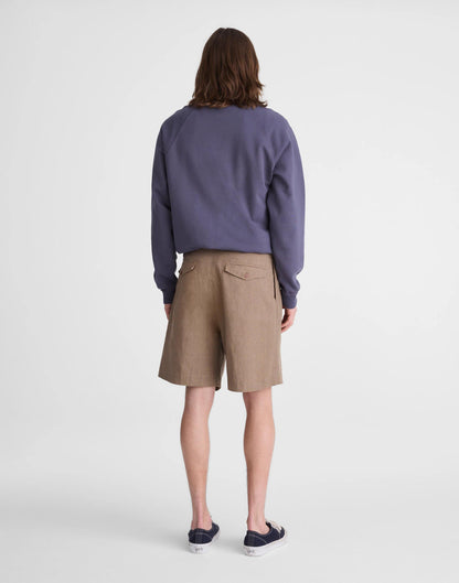 Madewell Double-Pleated Shorts in Herringbone Linen-Cotton Blend