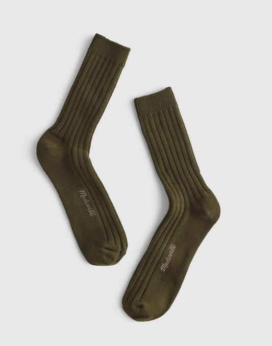 Madewell Ribbed Crew Socks in Cotton
