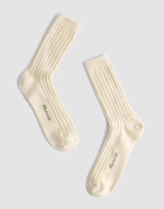 Madewell Ribbed Crew Socks in Cotton