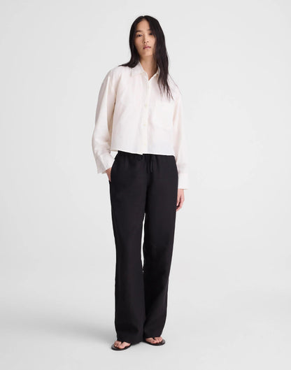 Madewell Straight-Hem Shirt in Linen-Cotton Blend