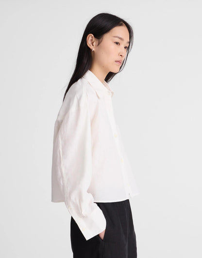 Madewell Straight-Hem Shirt in Linen-Cotton Blend