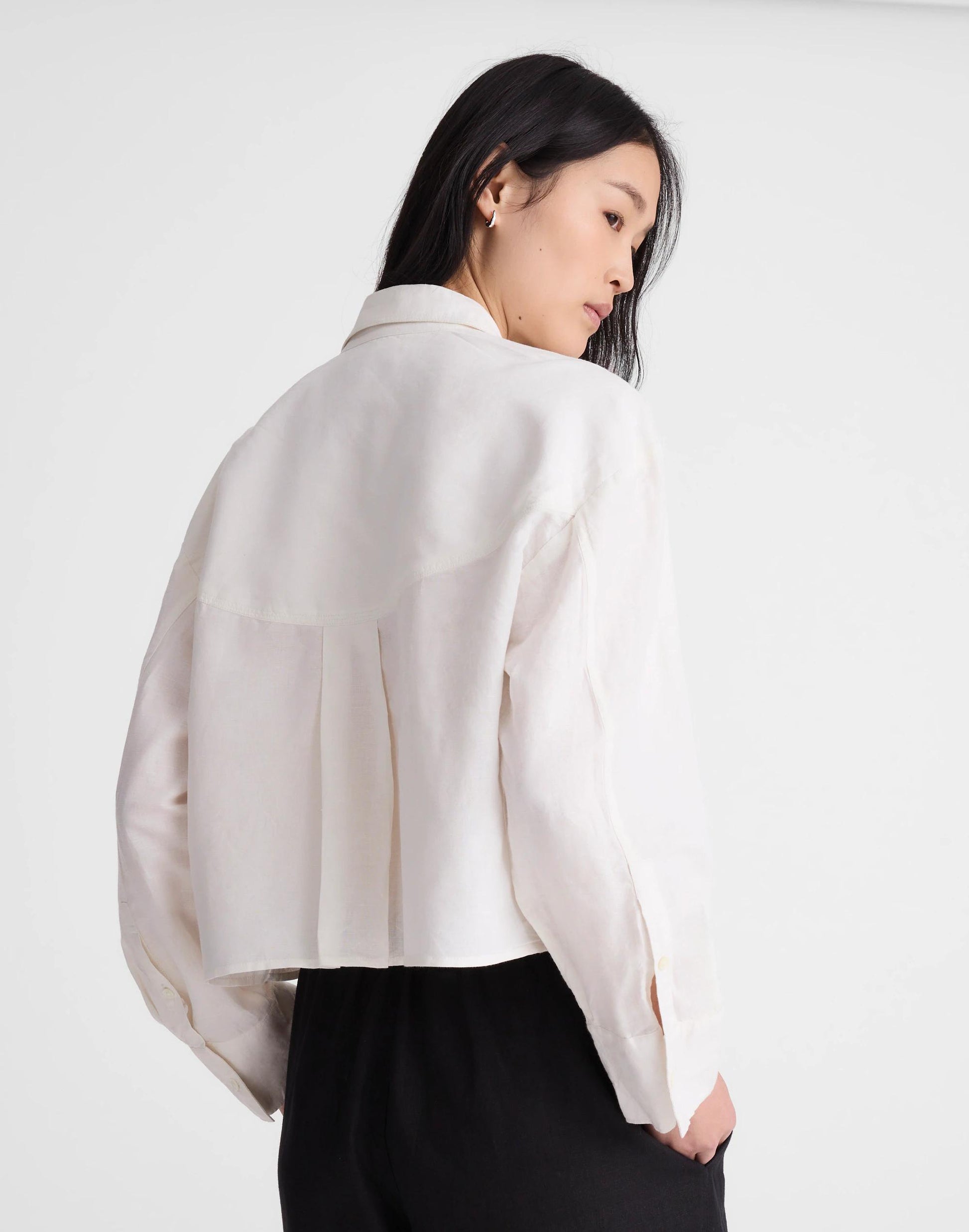Madewell Straight-Hem Shirt in Linen-Cotton Blend