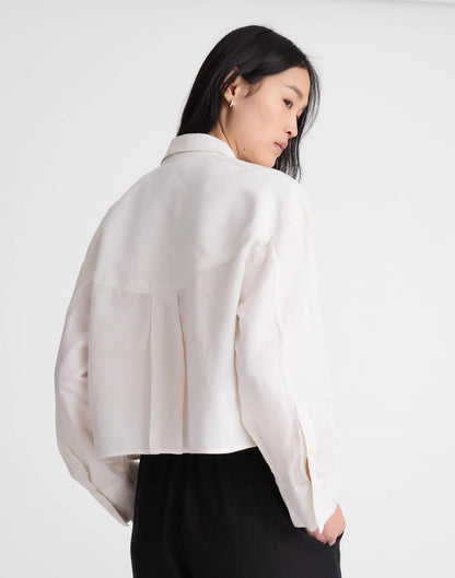 Madewell Straight-Hem Shirt in Linen-Cotton Blend