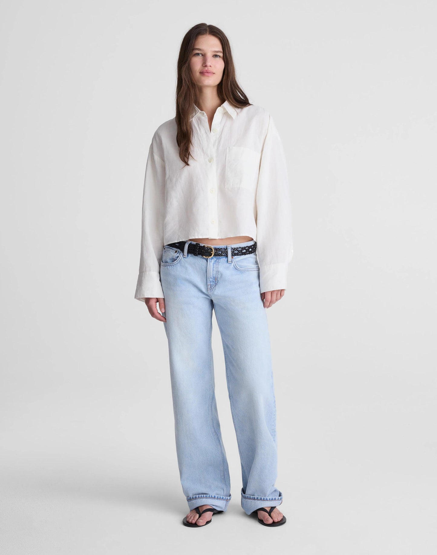 Madewell Straight-Hem Shirt in Linen-Cotton Blend
